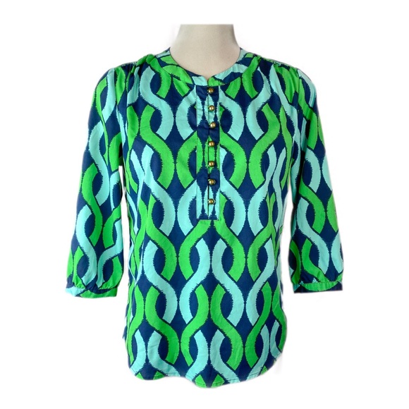 *SOLD* BANANA REPUBLIC 3/4 Length Sleeve Button Down Top - Picture 1 of 6